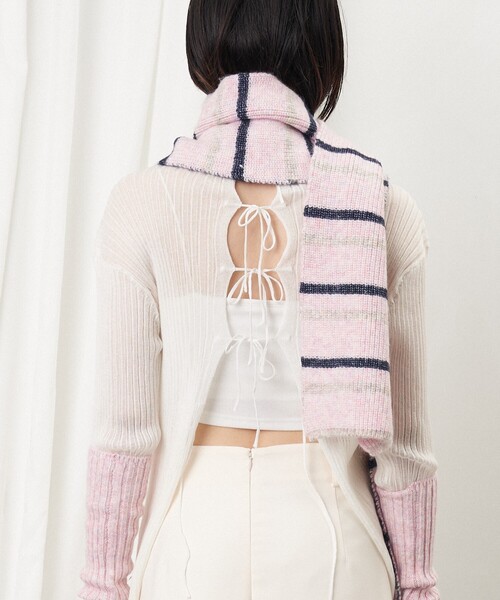 Firsthand（ファーストハンド）の「Firsthand/ファーストハンド マルチボーダーマフラー/マルチボーダーマフラー（マフラー・レディース・オフホワイト/サックスブルー/ピンク/ブラック・ONE SIZE）」の18枚目の写真