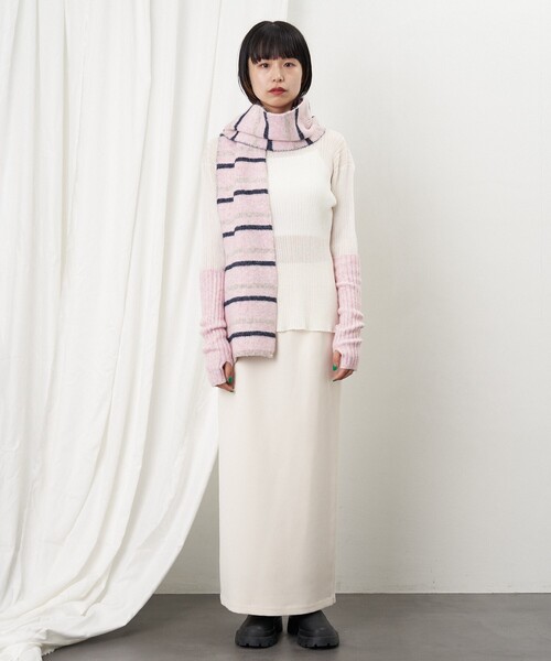 Firsthand（ファーストハンド）の「Firsthand/ファーストハンド マルチボーダーマフラー/マルチボーダーマフラー（マフラー・レディース・オフホワイト/サックスブルー/ピンク/ブラック・ONE SIZE）」の20枚目の写真