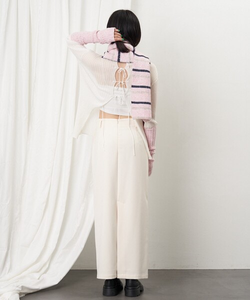 Firsthand（ファーストハンド）の「Firsthand/ファーストハンド マルチボーダーマフラー/マルチボーダーマフラー（マフラー・レディース・オフホワイト/サックスブルー/ピンク/ブラック・ONE SIZE）」の21枚目の写真