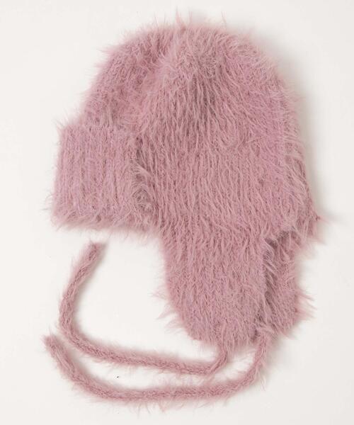 WEGO（ウィゴー）の「WEGO/シャギーイヤーフラップニットキャップ（ニットキャップ/ビーニー・レディース・グレー/オフホワイト/ブラック/ライトピンク・FREE）」の13枚目の写真