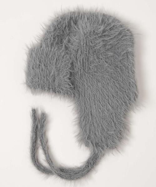 WEGO（ウィゴー）の「WEGO/シャギーイヤーフラップニットキャップ（ニットキャップ/ビーニー・レディース・グレー/オフホワイト/ブラック/ライトピンク・FREE）」の12枚目の写真