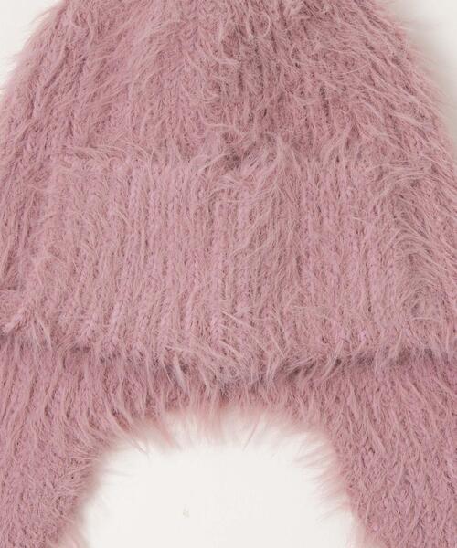 WEGO（ウィゴー）の「WEGO/シャギーイヤーフラップニットキャップ（ニットキャップ/ビーニー・レディース・グレー/オフホワイト/ブラック/ライトピンク・FREE）」の14枚目の写真