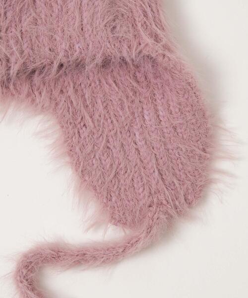 WEGO（ウィゴー）の「WEGO/シャギーイヤーフラップニットキャップ（ニットキャップ/ビーニー・レディース・グレー/オフホワイト/ブラック/ライトピンク・FREE）」の15枚目の写真