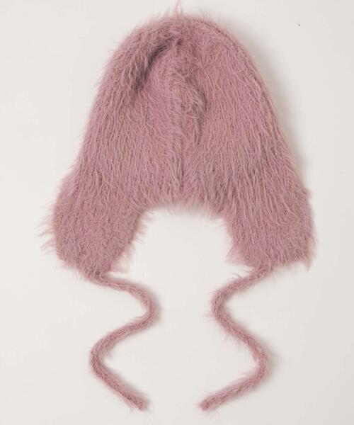 WEGO（ウィゴー）の「WEGO/シャギーイヤーフラップニットキャップ（ニットキャップ/ビーニー・レディース・グレー/オフホワイト/ブラック/ライトピンク・FREE）」の17枚目の写真