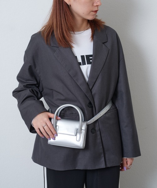 COLONY 2139（コロニートゥーワンスリーナイン）の「フラップミニ2wayバッグ（ショルダーバッグ・レディース・ブラック/ホワイト/シルバー・FREE）」の16枚目の写真