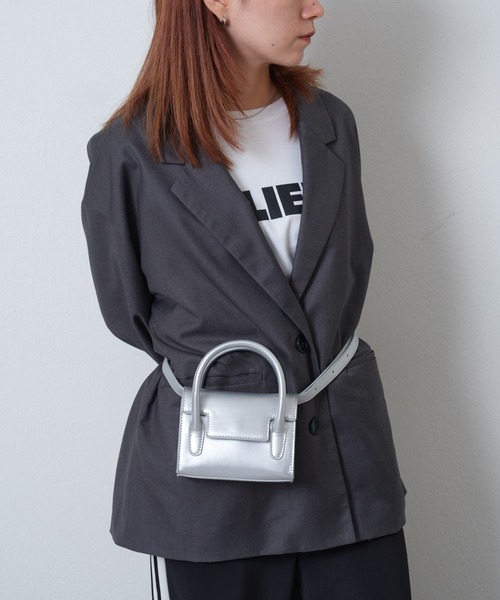 COLONY 2139（コロニートゥーワンスリーナイン）の「フラップミニ2wayバッグ（ショルダーバッグ・レディース・ブラック/ホワイト/シルバー・FREE）」の17枚目の写真