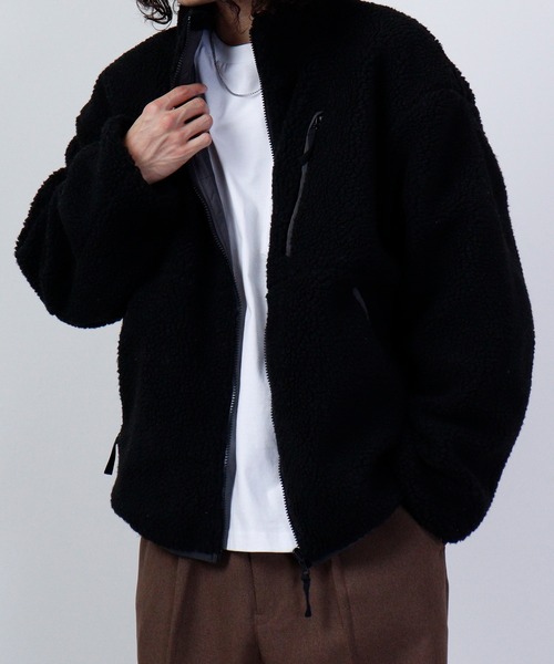 Jungle Storm（ジャングルストーム）の「Sheep boa reversible zip-up blouson / シープボア リバーシブルジップアップブルゾン unisex（ブルゾン・メンズ・オフホワイト/ベージュ/キャメル/ブラック・L/M）」の3枚目の写真