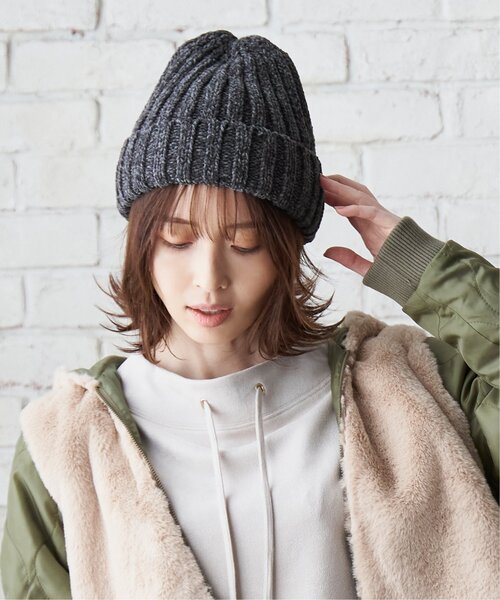 ikka（イッカ）の「モールリブニットワッチ（ニットキャップ/ビーニー・レディース・ダークグレー/ライトパープル/オフホワイト・FREE）」の15枚目の写真