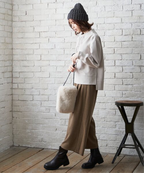 ikka（イッカ）の「モールリブニットワッチ（ニットキャップ/ビーニー・レディース・ダークグレー/ライトパープル/オフホワイト・FREE）」の17枚目の写真