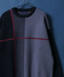ANPAS(ApX)Cross Plaid Oversized Knit Pullover/NX`FbN I[o[TCY jbg vI[o[(jbg/Z[^[)