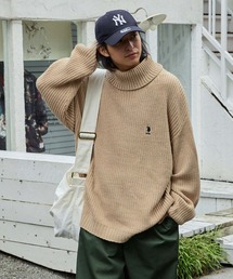 U.S. POLO ASSN. / ユーエスポロアッスン 別注 ロゴ刺繍 ビッグシルエット タートルネックニット