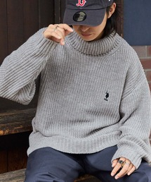 U.S. POLO ASSN. / ユーエスポロアッスン 別注 ロゴ刺繍 ビッグシルエット タートルネックニット