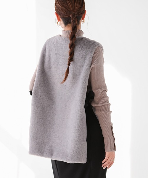 サイドリボンエコファーベスト（ベスト）｜Fit more（フィットモア）の