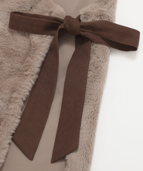 セール】サイドリボンエコファーベスト（ベスト）｜Fit more（フィット