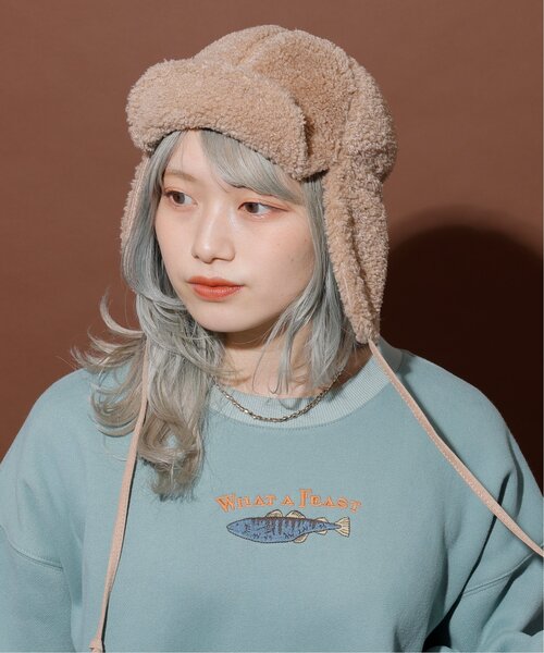 DOUBLE NAME(ダブルネーム)の「カタログ掲載/紐付きボアフライトキャップ(その他・レディース・ブラック/ベージュ/キナリ・FREE)」の11枚目の写真