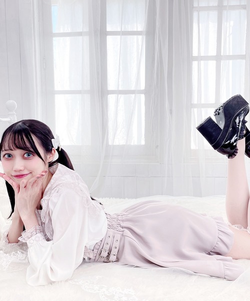 MA*RS（アメーバーマーズ）の「レーススピンドルセーラー（シャツ/ブラウス・レディース・ホワイト/ピンク/ホワイト×ピンク/ブラック・FREE）」の22枚目の写真