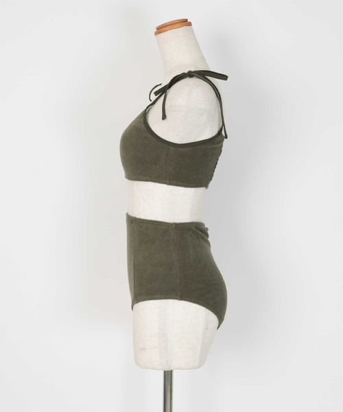 SEA DRESS（シードレス）の「パイル素材パイピングビキニ/水着（水着・レディース・オフホワイト/カーキ/ピンク/チャコール/ブルー/ブラック/ライトグリーン・S/M/L）」の10枚目の写真