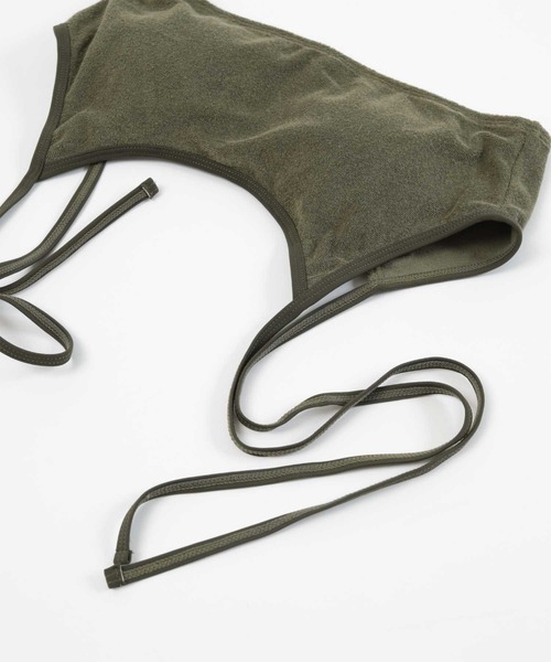 SEA DRESS（シードレス）の「パイル素材パイピングビキニ/水着（水着・レディース・オフホワイト/カーキ/ピンク/チャコール/ブルー/ブラック/ライトグリーン・S/M/L）」の12枚目の写真