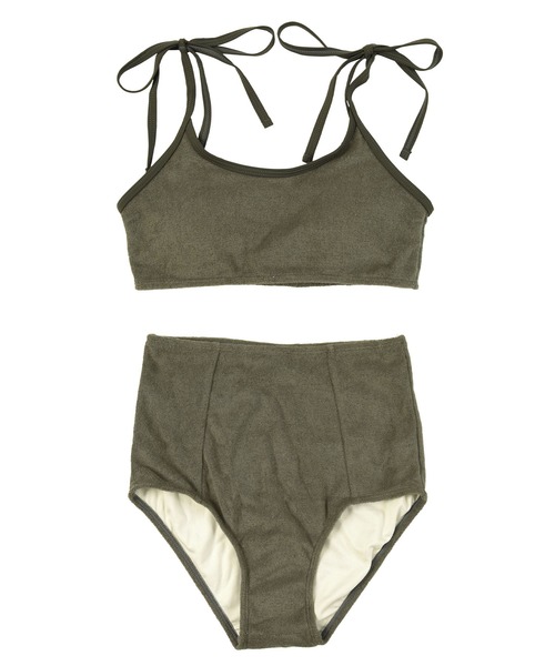 SEA DRESS（シードレス）の「パイル素材パイピングビキニ/水着（水着・レディース・オフホワイト/カーキ/ピンク/チャコール/ブルー/ブラック/ライトグリーン・S/M/L）」の8枚目の写真