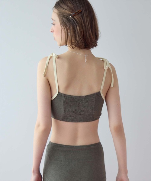 SEA DRESS（シードレス）の「パイル素材パイピングビキニ/水着（水着・レディース・オフホワイト/カーキ/ピンク/チャコール/ブルー/ブラック/ライトグリーン・S/M/L）」の17枚目の写真