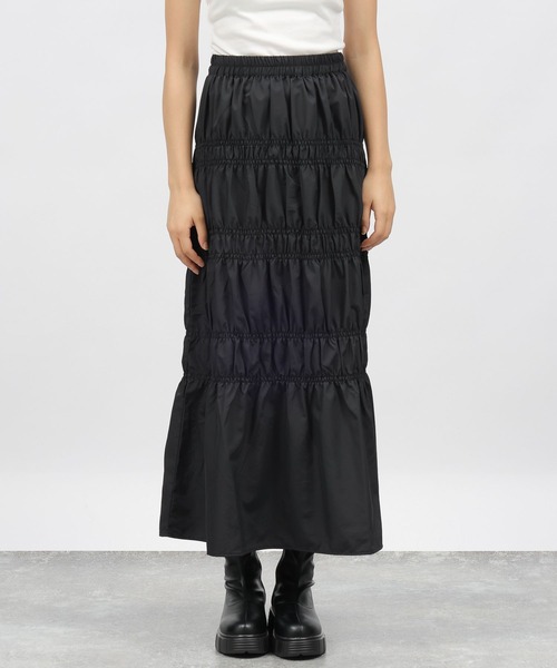 LAKOLE（ラコレ）の「シャーリングスカート / 984165（スカート・レディース・オリーブ/ブラック・SMALL/MEDIUM）」の9枚目の写真