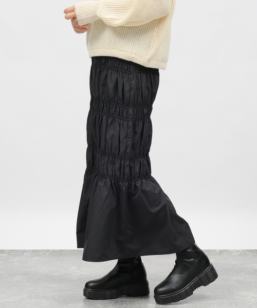 LAKOLE（ラコレ）の「シャーリングスカート / 984165（スカート・レディース・オリーブ/ブラック・SMALL/MEDIUM）」の16枚目の写真