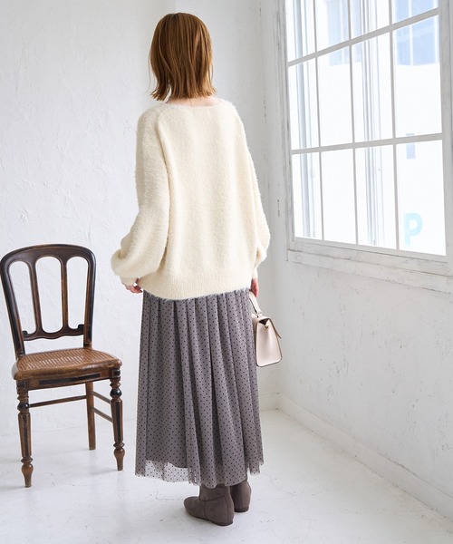 ROPE' PICNIC（ロペピクニック）の「シャギーVネックニットプルオーバー（ニット/セーター・レディース・ピンク系その他2/チャコールグレー/キナリ/サックスブルー・38）」の18枚目の写真