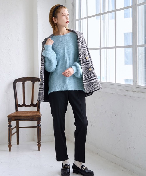 ROPE' PICNIC（ロペピクニック）の「シャギーVネックニットプルオーバー（ニット/セーター・レディース・ピンク系その他2/チャコールグレー/キナリ/サックスブルー・38）」の22枚目の写真