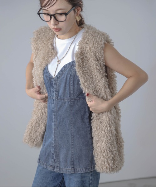 AMELY(エミリー)の「デニムキャミソール(キャミソール・レディース・ブラック/ブルー・フリー/L)」の10枚目の写真