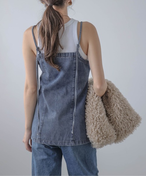 AMELY(エミリー)の「デニムキャミソール(キャミソール・レディース・ブラック/ブルー・フリー/L)」の11枚目の写真