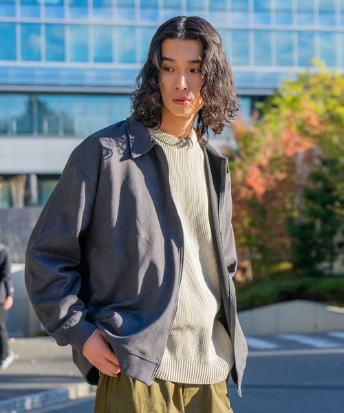 UNIIT（ユニット）の「【UNIIT/ユニット】フェイクスエード　 ワンポイント刺繍　 フルジップブルゾン　コーチジャケット（ブルゾン・メンズ・チャコールグレー/ブラウン/アイボリー・MEDIUM/LARGE）」の11枚目の写真