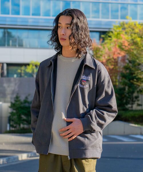 UNIIT（ユニット）の「【UNIIT/ユニット】フェイクスエード　 ワンポイント刺繍　 フルジップブルゾン　コーチジャケット（ブルゾン・メンズ・チャコールグレー/ブラウン/アイボリー・MEDIUM/LARGE）」の14枚目の写真