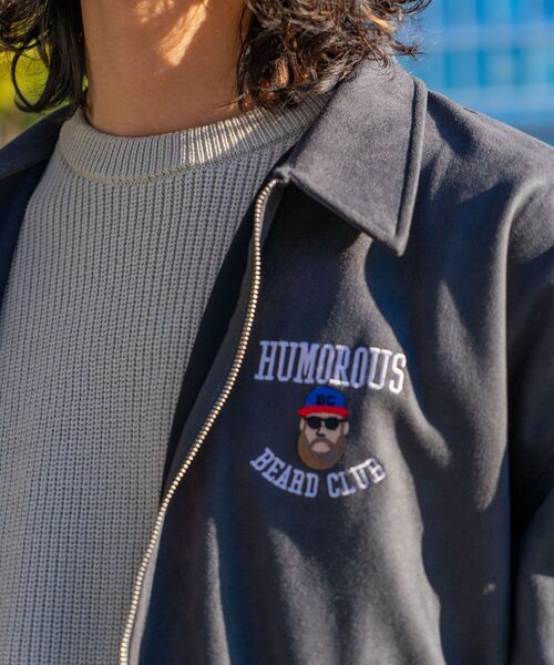 UNIIT（ユニット）の「【UNIIT/ユニット】フェイクスエード　 ワンポイント刺繍　 フルジップブルゾン　コーチジャケット（ブルゾン・メンズ・チャコールグレー/ブラウン/アイボリー・MEDIUM/LARGE）」の16枚目の写真