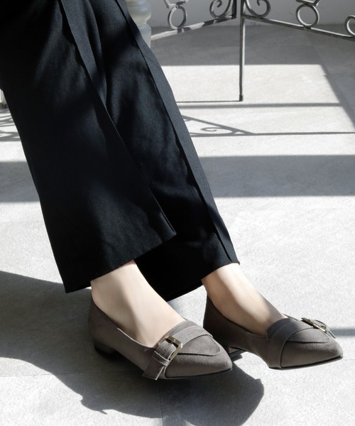 晴雨兼用 ポインテッドトゥ ローファーパンプス【日本製】（ローファー）｜chocolates（チョコラテス）