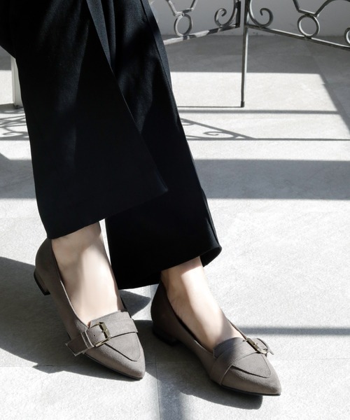 晴雨兼用 ポインテッドトゥ ローファーパンプス【日本製】（ローファー）｜chocolates（チョコラテス）