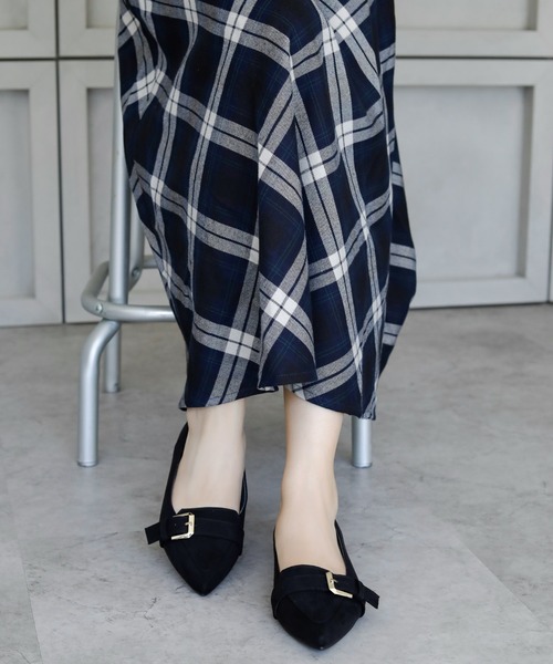 晴雨兼用 ポインテッドトゥ ローファーパンプス【日本製】（ローファー）｜chocolates（チョコラテス）