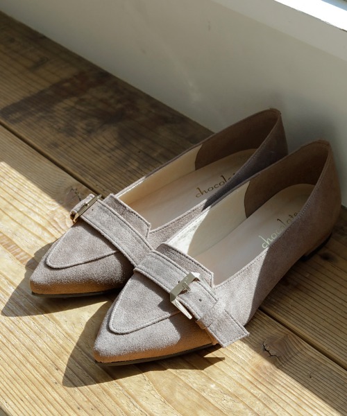 晴雨兼用 ポインテッドトゥ ローファーパンプス【日本製】（ローファー）｜chocolates（チョコラテス）