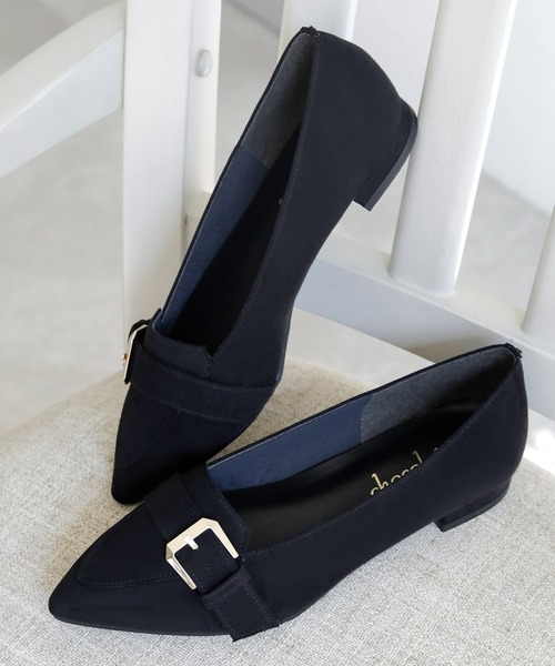 晴雨兼用 ポインテッドトゥ ローファーパンプス【日本製】（ローファー）｜chocolates（チョコラテス）