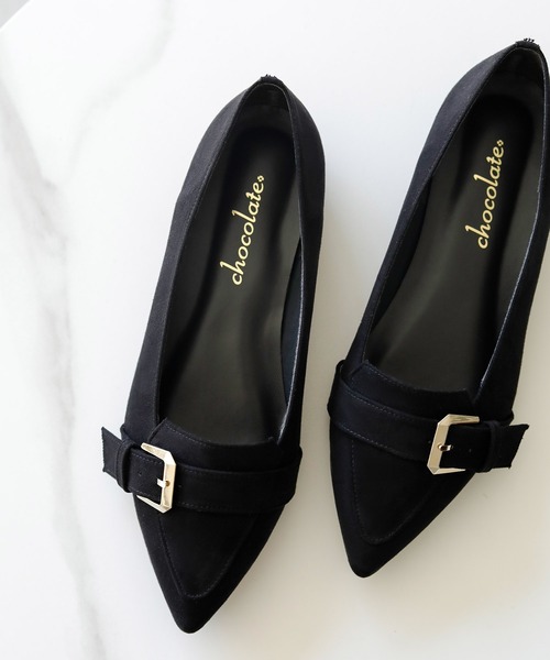 晴雨兼用 ポインテッドトゥ ローファーパンプス【日本製】（ローファー）｜chocolates（チョコラテス）