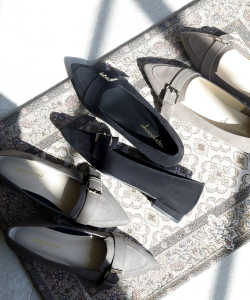 晴雨兼用 ポインテッドトゥ ローファーパンプス【日本製】（ローファー）｜chocolates（チョコラテス）