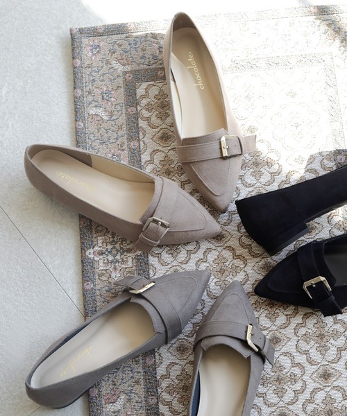 晴雨兼用 ポインテッドトゥ ローファーパンプス【日本製】（ローファー）｜chocolates（チョコラテス）