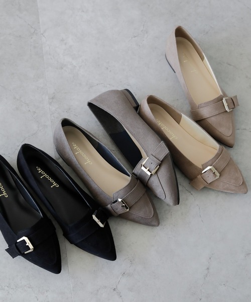 晴雨兼用 ポインテッドトゥ ローファーパンプス【日本製】（ローファー）｜chocolates（チョコラテス）