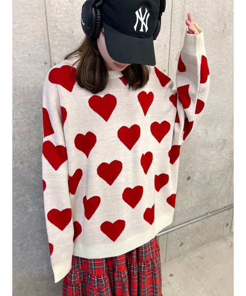 WC（ダブル シー）の「ハートビッグニット（ニット/セーター・レディース・グレー/アイボリー・FREE）」の13枚目の写真