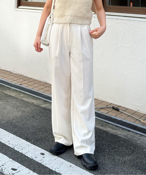 ほぼ未使用　イタリア製marzotto ベージュ スラックス ストレートレッグ 914601_17707704_k3.jpg