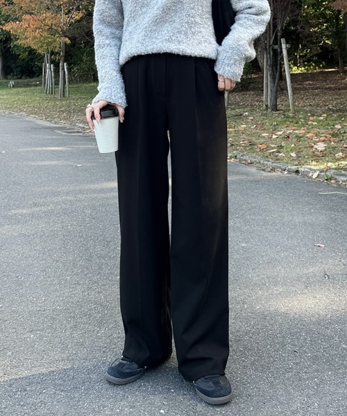 LE MORE（リモア）の「ストレートスラックスパンツ（スラックス・レディース・アイボリー/チャコール/ブラック・FREE）」の18枚目の写真