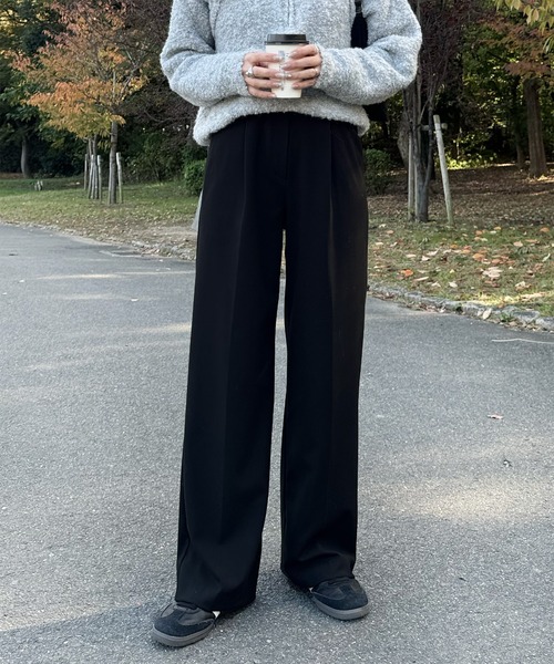 LE MORE（リモア）の「ストレートスラックスパンツ（スラックス・レディース・アイボリー/チャコール/ブラック・FREE）」の19枚目の写真