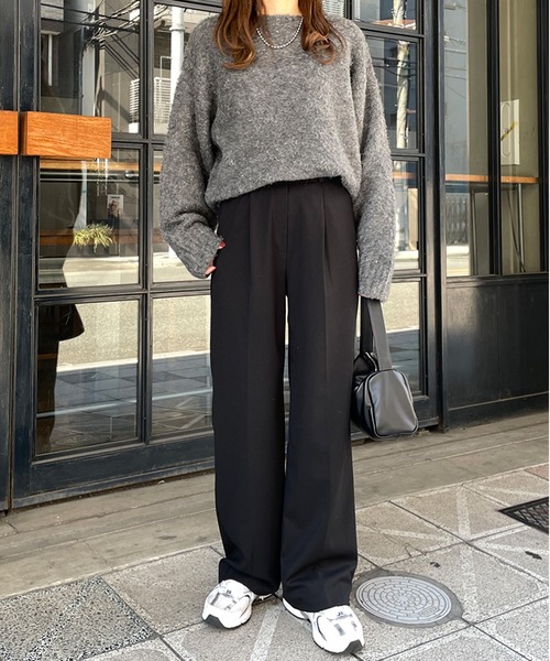 LE MORE（リモア）の「ストレートスラックスパンツ（スラックス・レディース・アイボリー/チャコール/ブラック・FREE）」の21枚目の写真