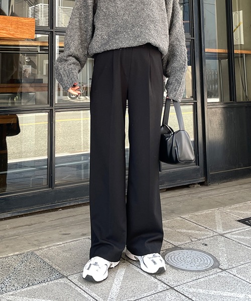 LE MORE（リモア）の「ストレートスラックスパンツ（スラックス・レディース・アイボリー/チャコール/ブラック・FREE）」の22枚目の写真