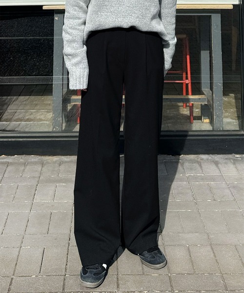 LE MORE（リモア）の「ストレートスラックスパンツ（スラックス・レディース・アイボリー/チャコール/ブラック・FREE）」の13枚目の写真