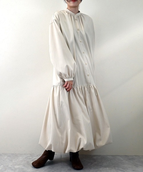 STYLEBLOCK(スタイルブロック)の「シャークスキンバルーンワンピース(ワンピース・レディース・ブラック/マスタード/ホワイト系その他・M)」の3枚目の写真